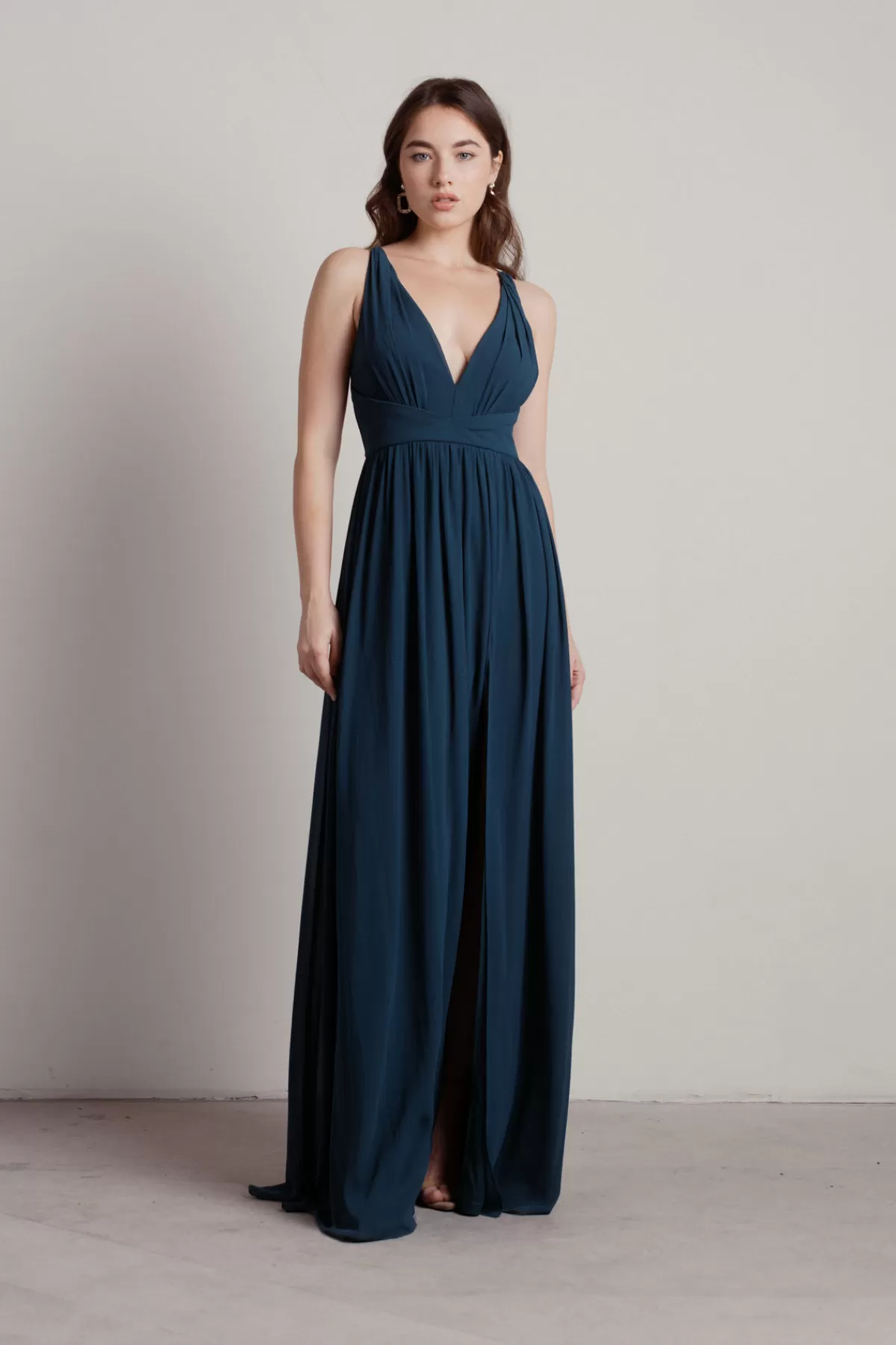 Tobi All I Ever Need Deep V High Slit Maxi Dress - Burgundy* Mother Of The Bride Groom Dresses | Grandmother Of The Bride Dresses