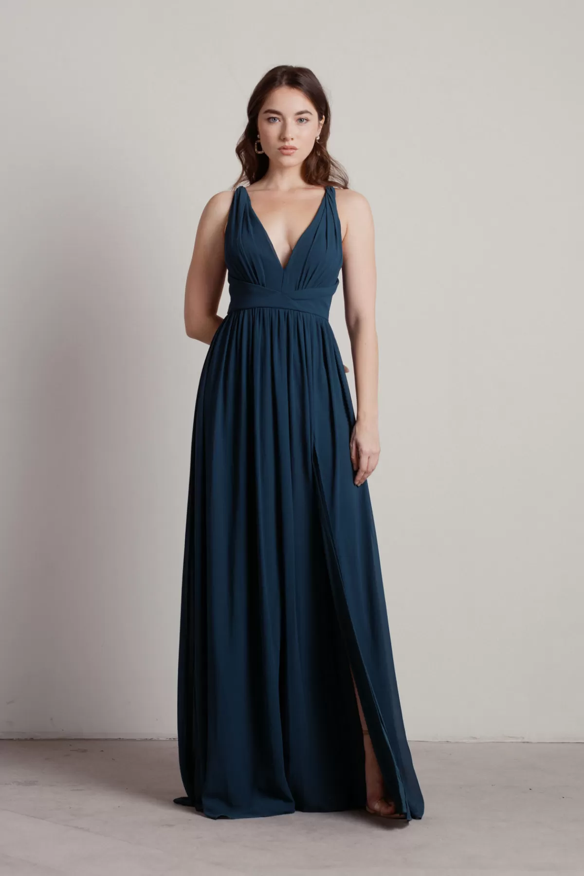 Tobi All I Ever Need Deep V High Slit Maxi Dress - Burgundy* Mother Of The Bride Groom Dresses | Grandmother Of The Bride Dresses