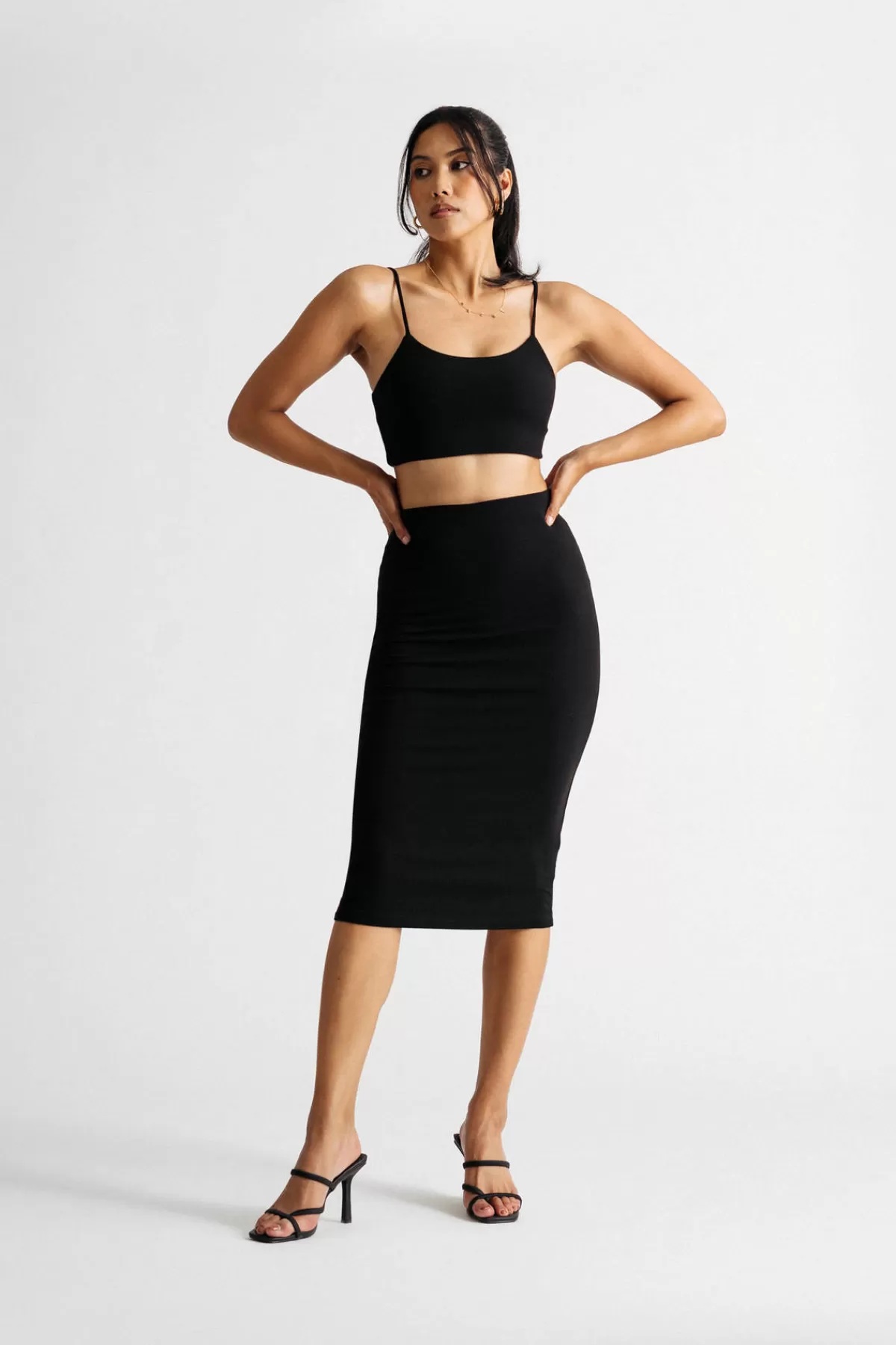 Tobi Almost There Ribbed Crop Top And Midi Skirt Set - * Night Club Outfits | Birthday Outfits