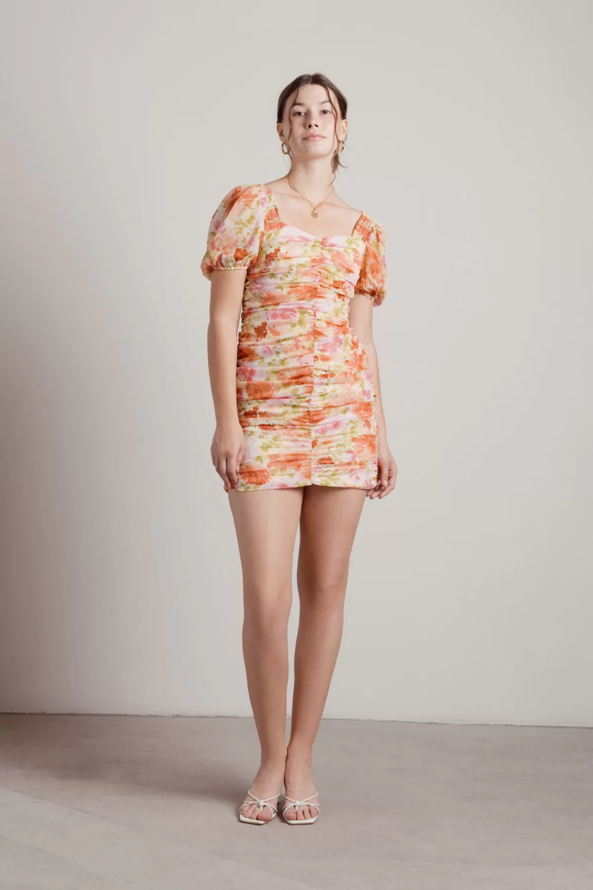 Tobi April Floral Puff Sleeve Mini Dress - * Honeymoon Outfits | Resort Wear
