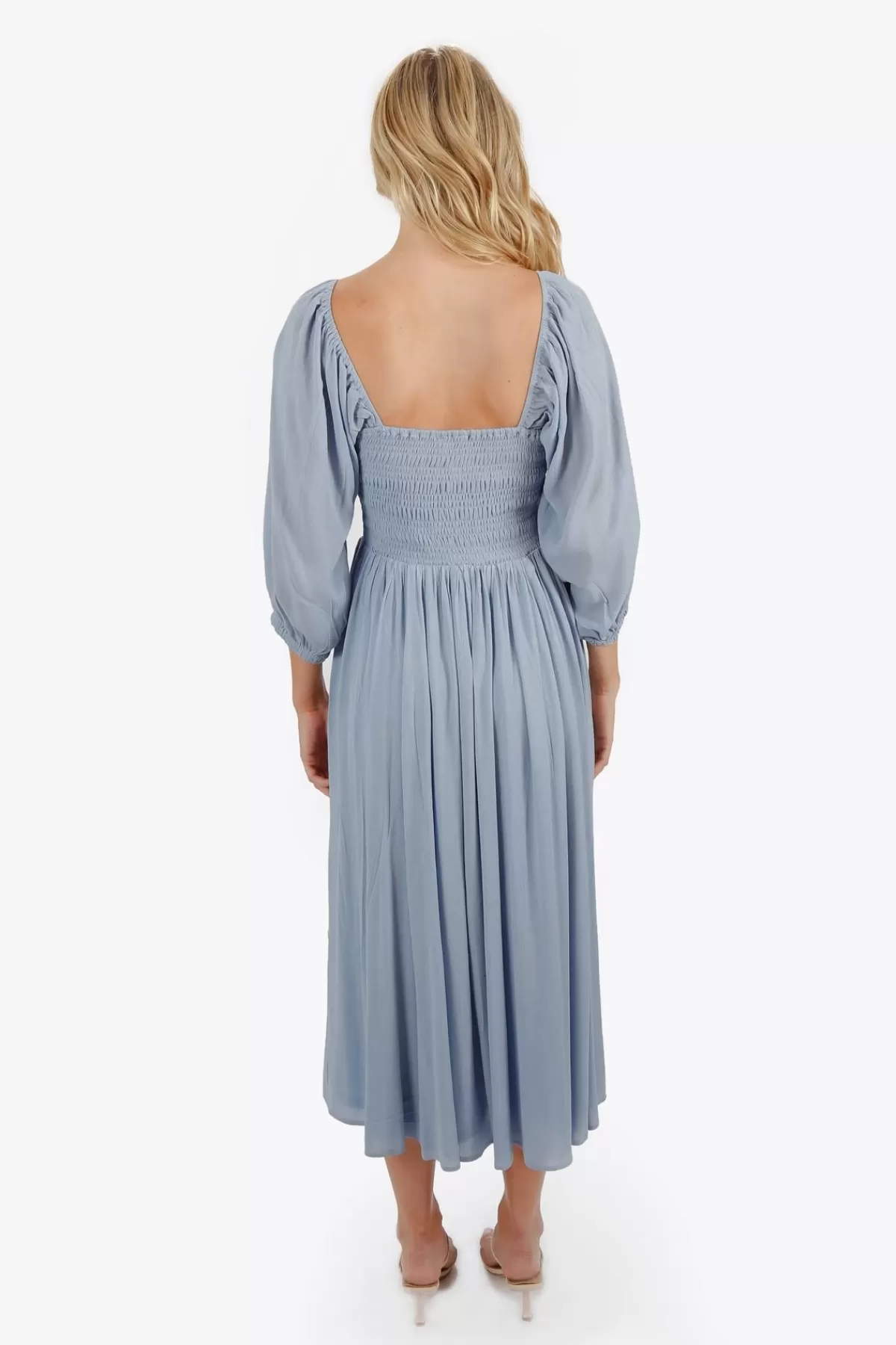 Tobi Ariadne Geri Dress Square Neck Smocked Midi Dress - * Bump Friendly Dresses | Rehearsal Dinner Dresses