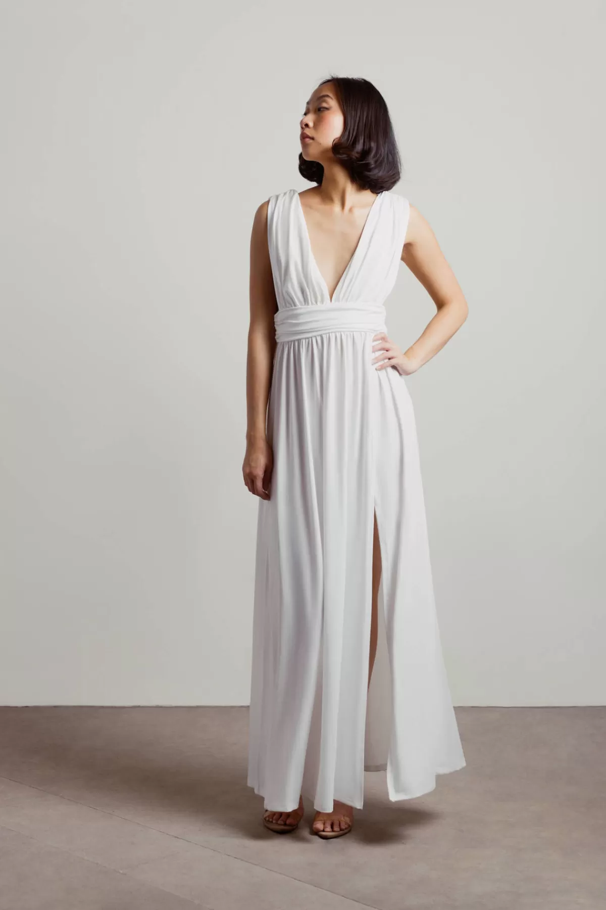 Tobi At My Best Deep V High Slit Maxi Dress* Reception Dresses | Beach Wedding Dresses