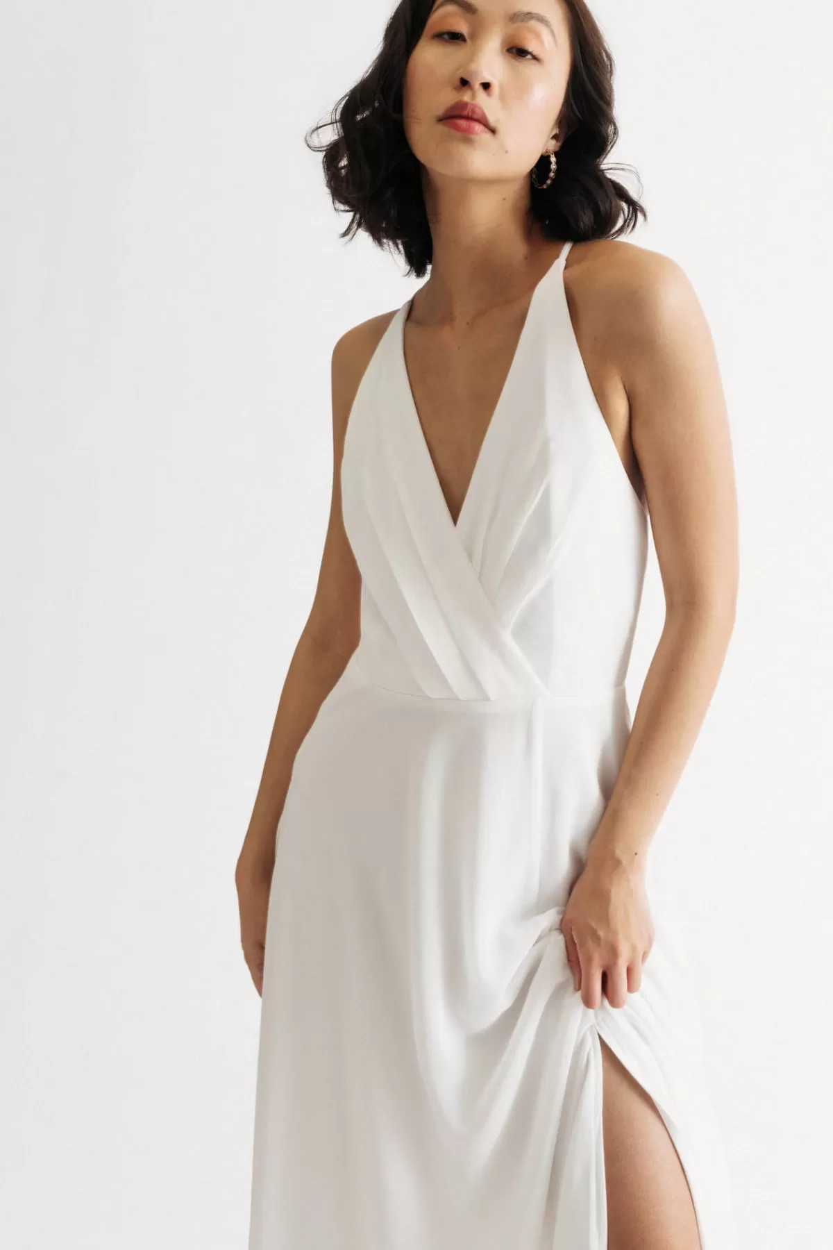 Tobi Bring Me Closer Halter High Slit Maxi Dress - Ivory* Rehearsal Dinner Dresses | Reception Dresses