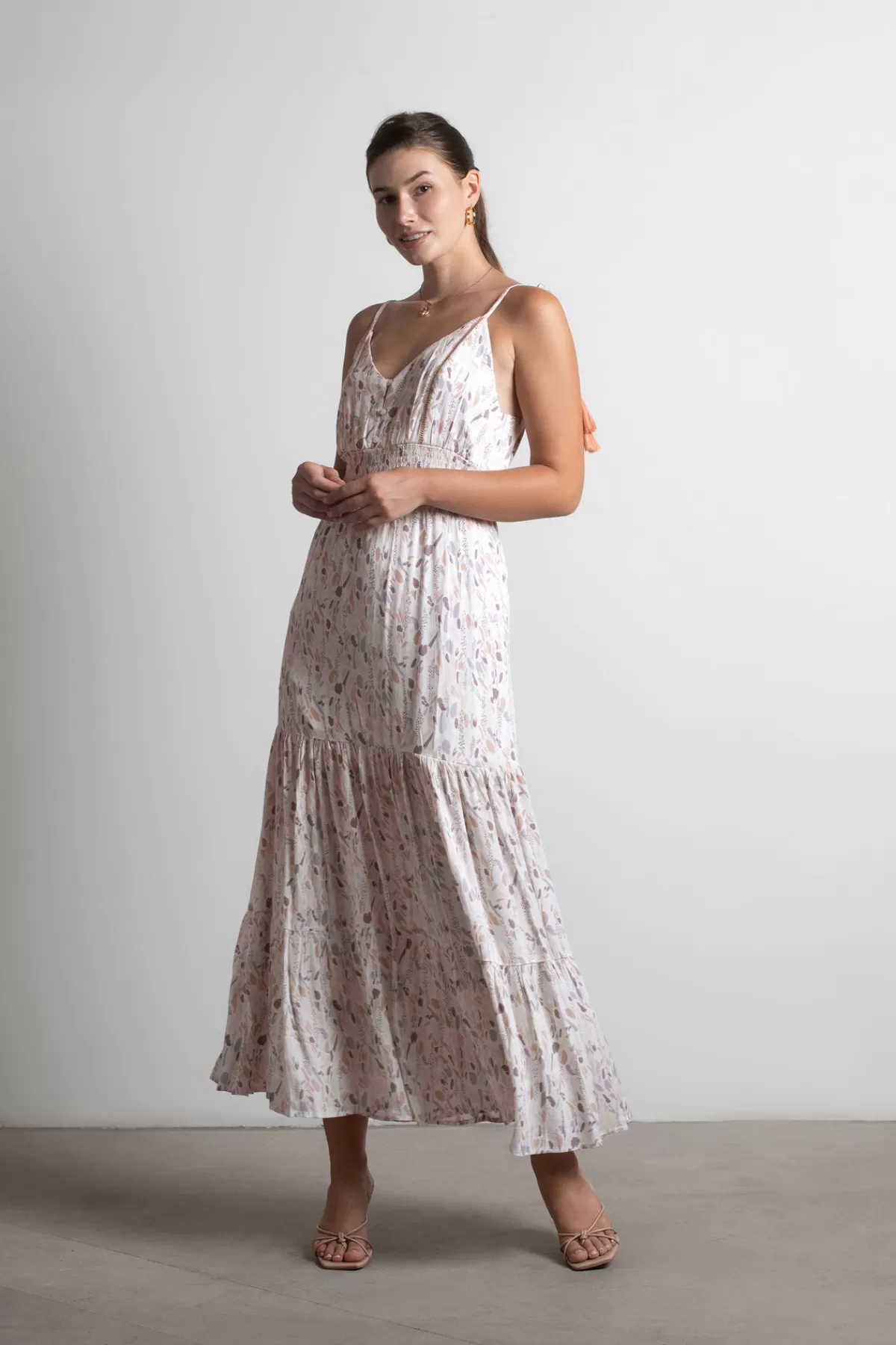 Tobi Count The Miles Abstract Print Tiered Maxi Dress - * Bump Friendly Dresses | Honeymoon Outfits