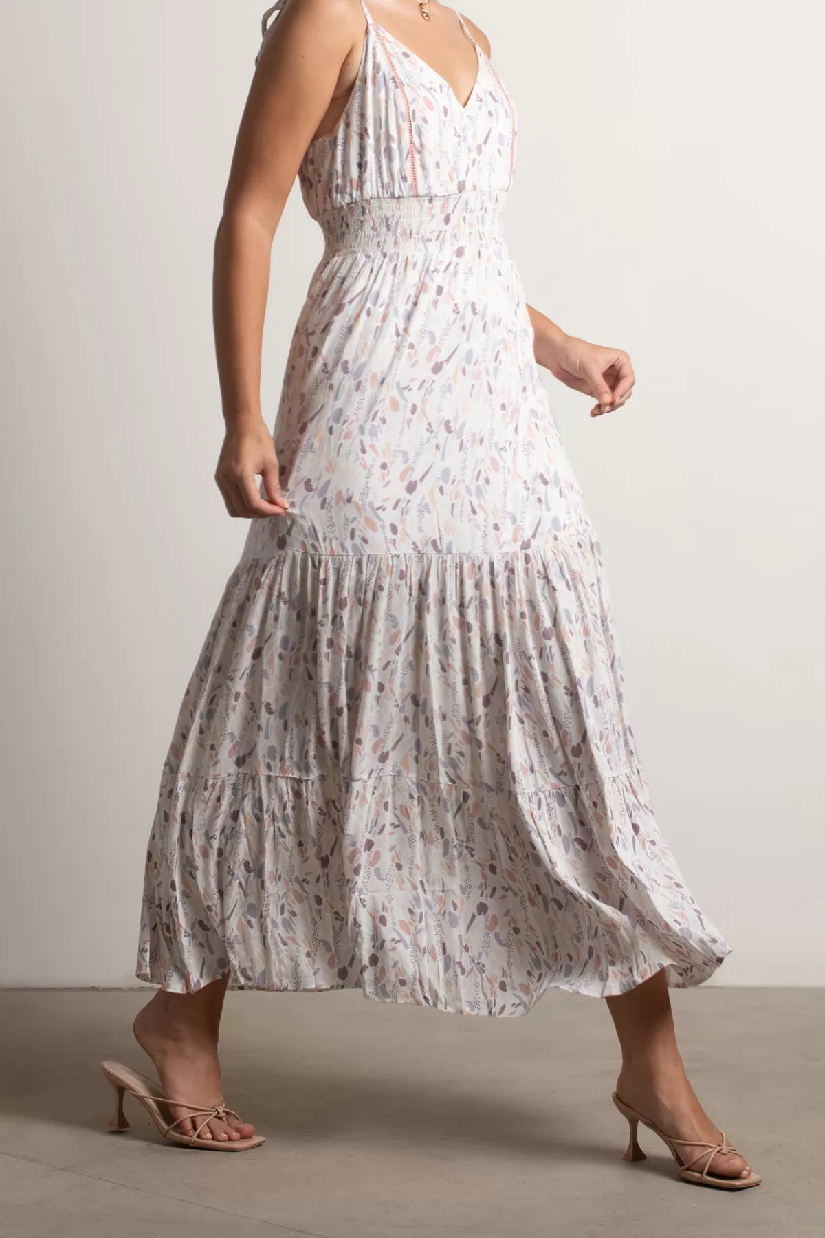 Tobi Count The Miles Abstract Print Tiered Maxi Dress - * Bump Friendly Dresses | Honeymoon Outfits