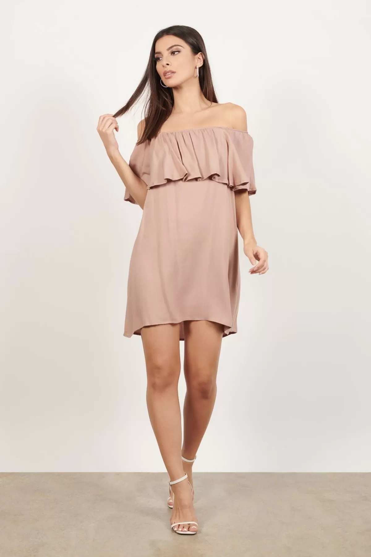 Tobi Don't Be Shy Off The Shoulder Shift Mini Dress - * Beach Wedding Guest Dresses | Wedding Guest Dresses Under $50