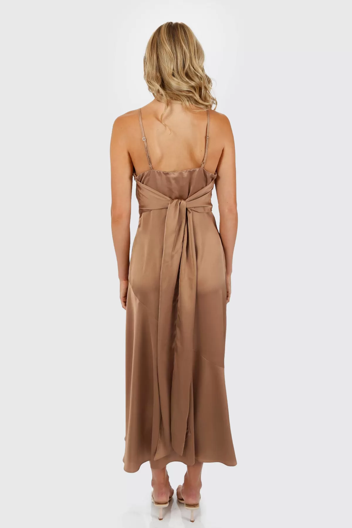 Tobi Emmalyn Satin Slit Midi Dress - * Honeymoon Outfits | Satin Bridesmaid Dresses