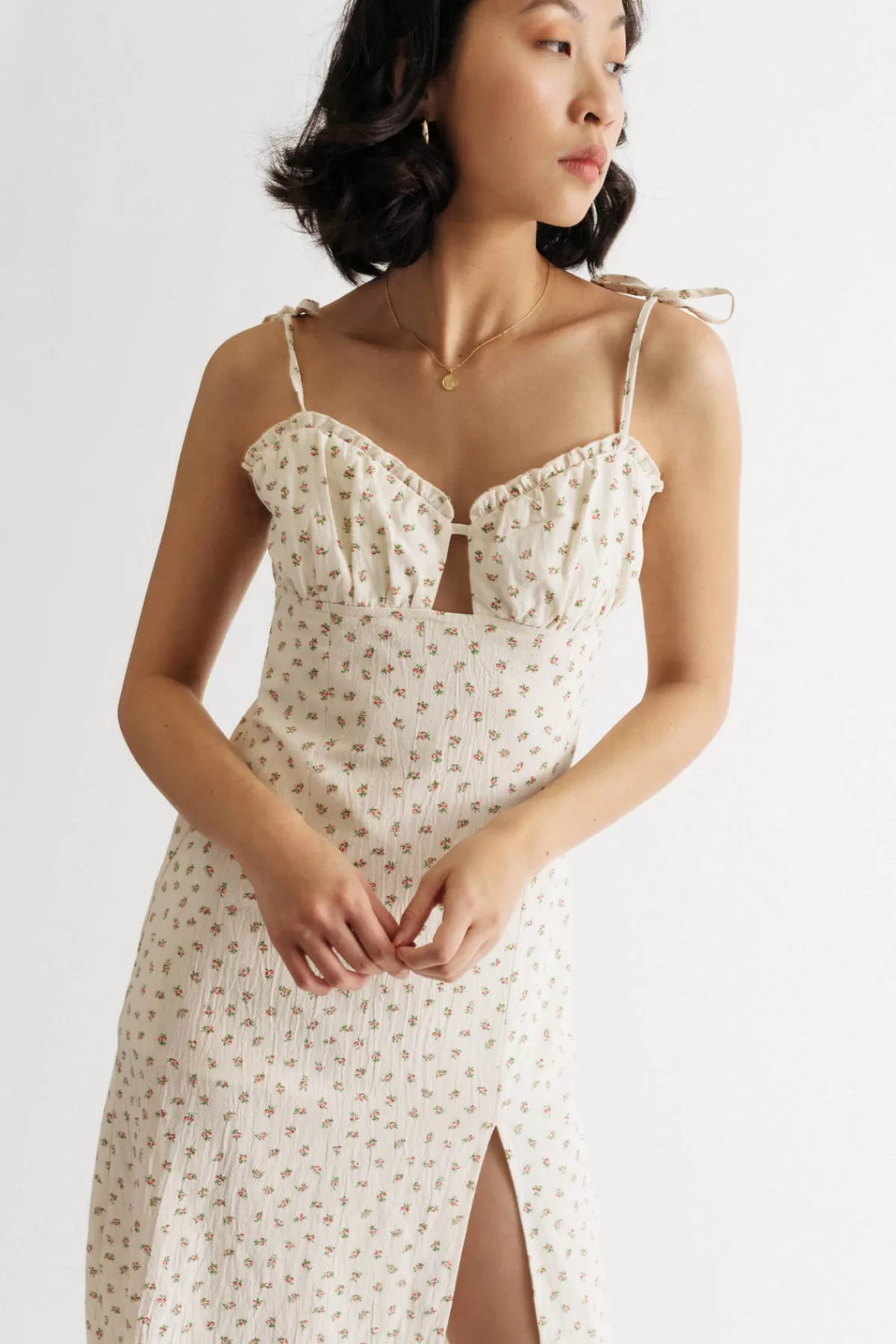 Tobi Feels Like Summer Floral Slit Mini Dress - Ivory Multi* Honeymoon Outfits | Beach Vacation Outfits