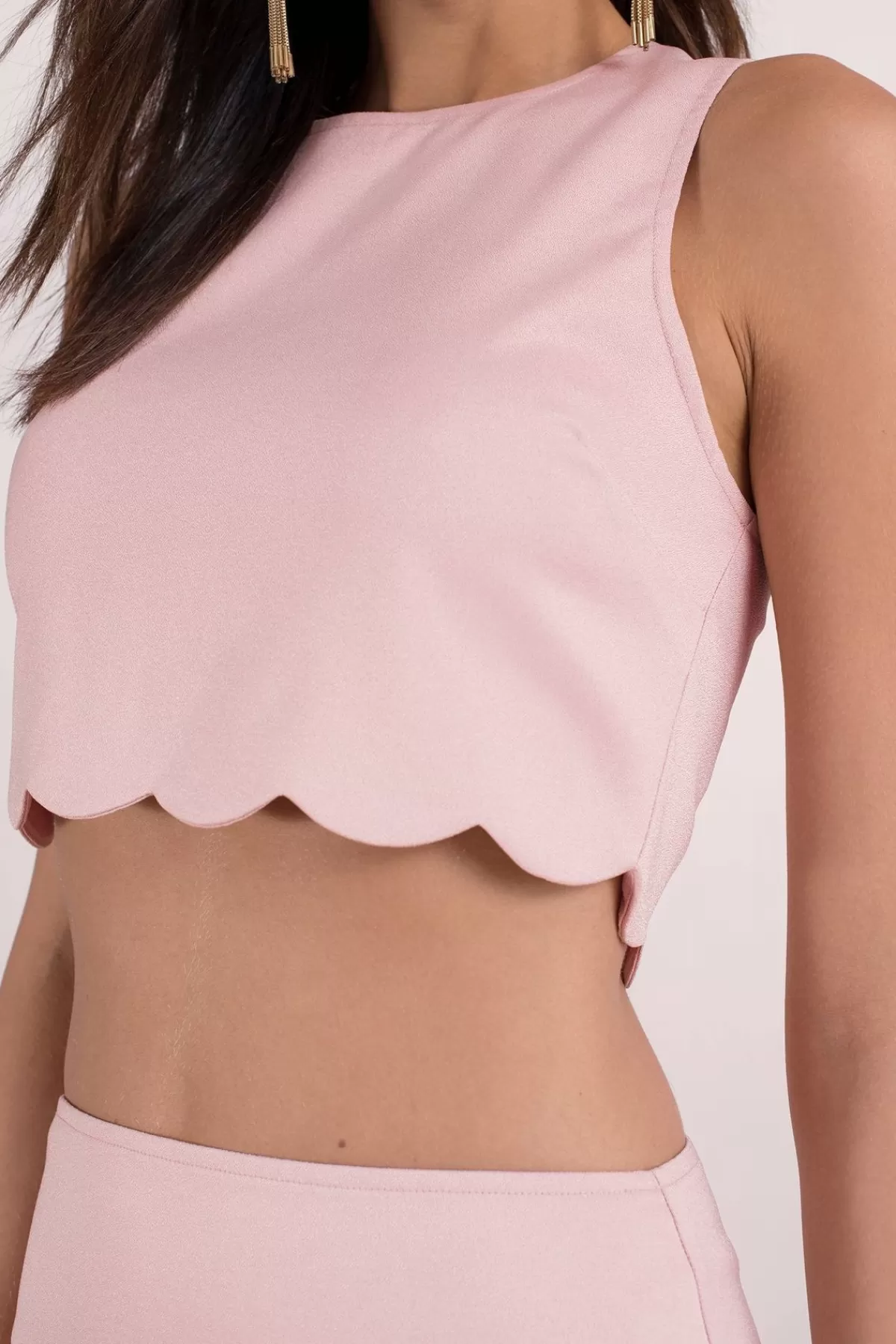 Tobi Getting Wavy Scalloped Hem Crop Top And Mini Skirt Set - White* Party Shop | Party Shop