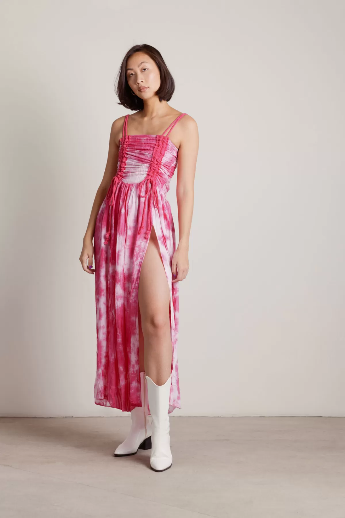 Tobi Give Me Attention Tie Dye High Slit Maxi Dress - * Beach Vacation Outfits | Beach Dresses