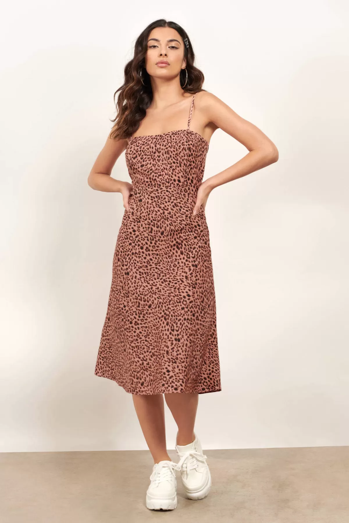 Tobi Give Me More Leopard Print Cami Midi Dress - * Bachelorette Party Dresses | Valentines Day Outfits