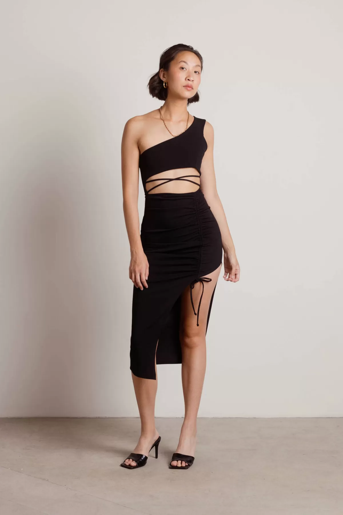 Tobi Gotta Find Me One Shoulder High Slit Midi Dress - Cobalt Blue* Semi Formal Dresses | Resort Wear
