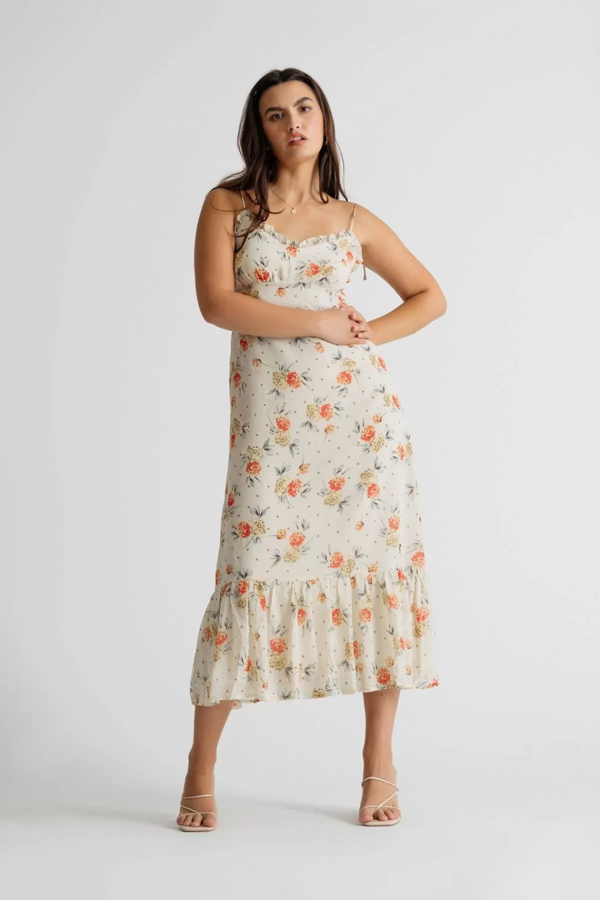 Tobi In Bloom Floral Ruffle Midi Dress - * Bridesmaid Dresses | Rehearsal Dinner Dresses