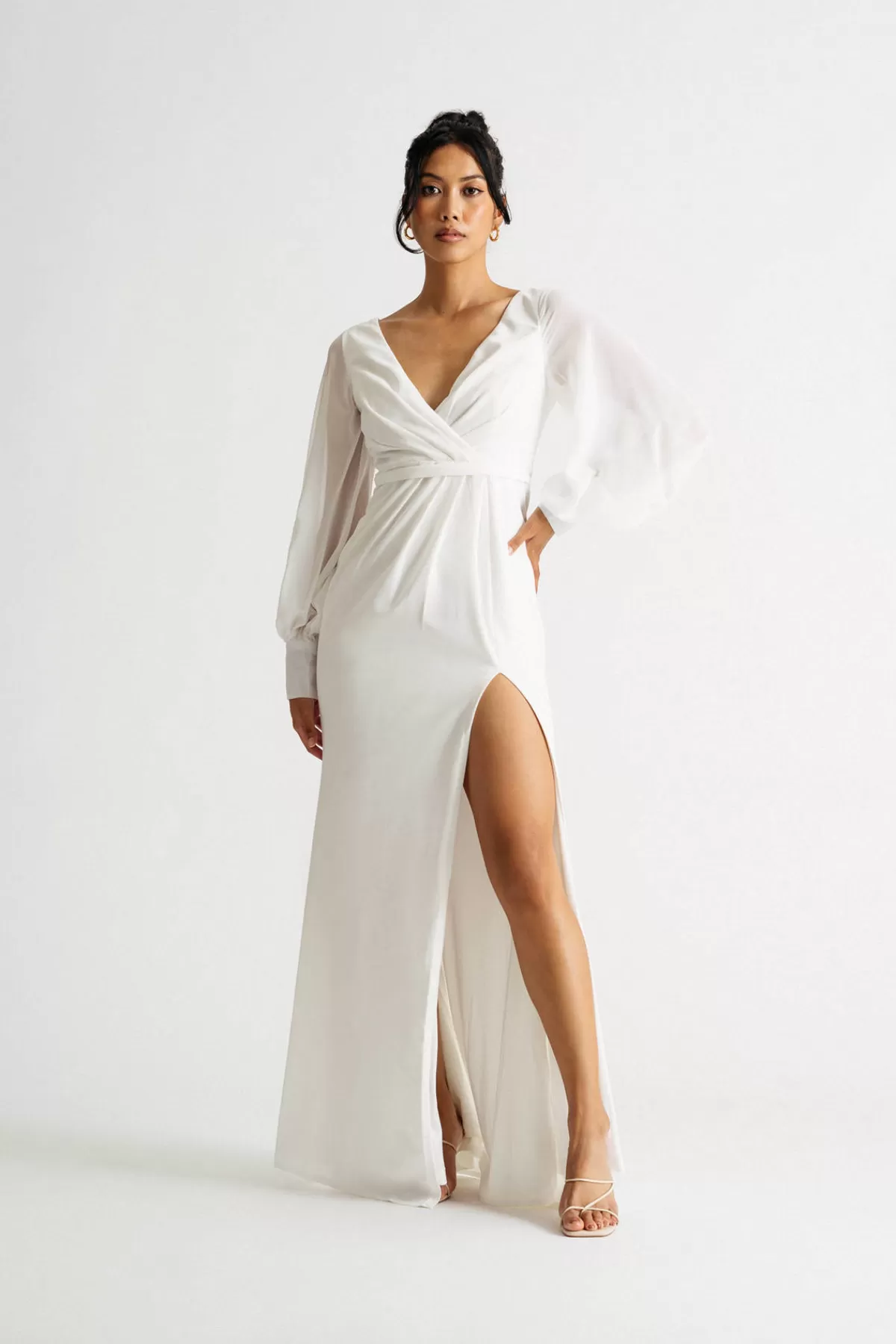 Tobi Ladies Only Sheer Long Sleeve Slit Maxi Dress* Grandmother Of The Bride Dresses | Reception Dresses