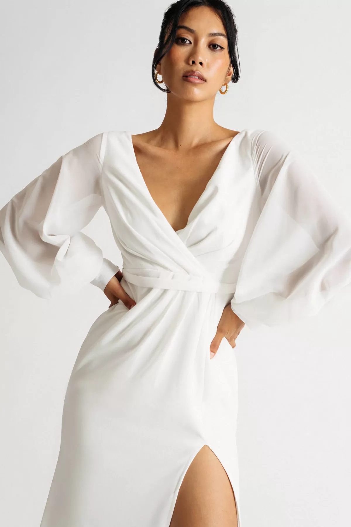 Tobi Ladies Only Sheer Long Sleeve Slit Maxi Dress* Grandmother Of The Bride Dresses | Reception Dresses