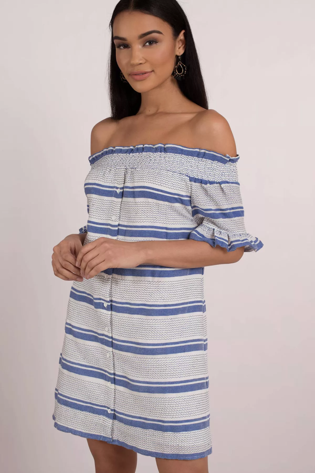 Tobi Lost + Wander Bora Bora Smocked Off The Shoulder Mini Dress - * Bump Friendly Dresses | Beach Dresses