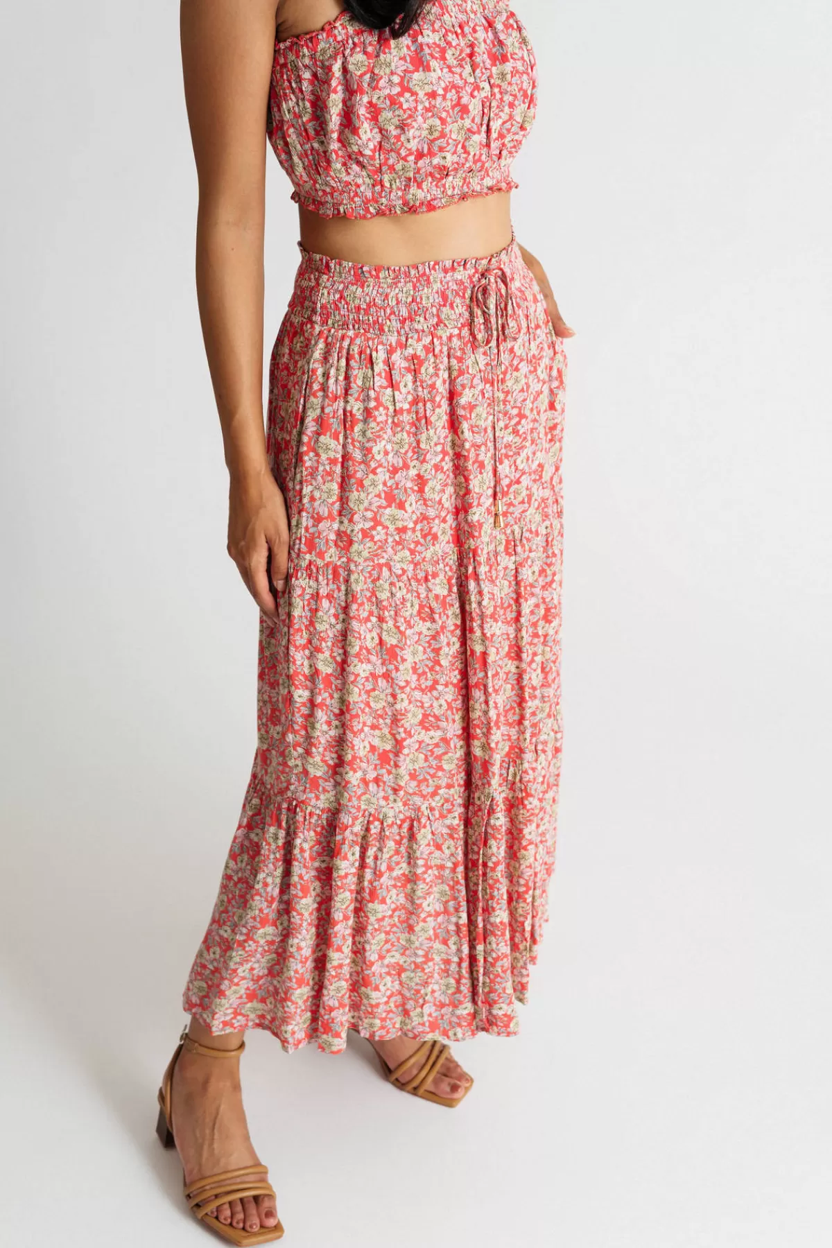 Tobi Lynx Floral Crop Top And Midi Skirt Set - * Beach Vacation Outfits | Two Piece Dresses