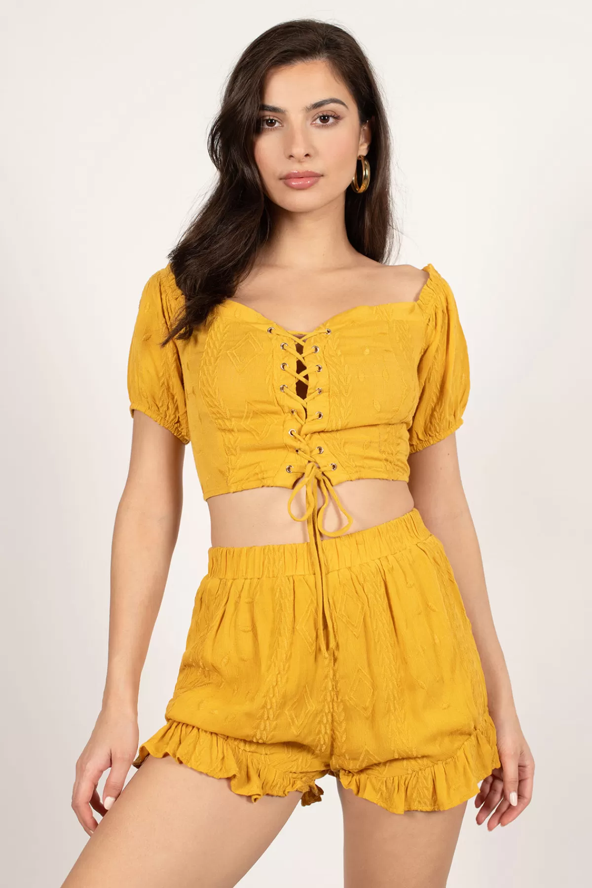 Tobi Make Me Up Embroidered Crop Top And Short Set - * Birthday Outfits | Shorts