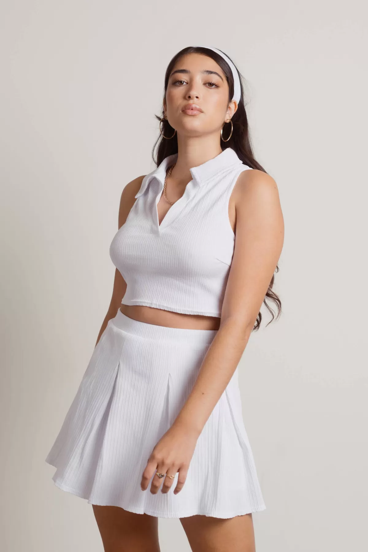 Tobi Match Point Ribbed Crop Top And Tennis Skirt Set - * 4Th Of July Fashion | Vacation Shop