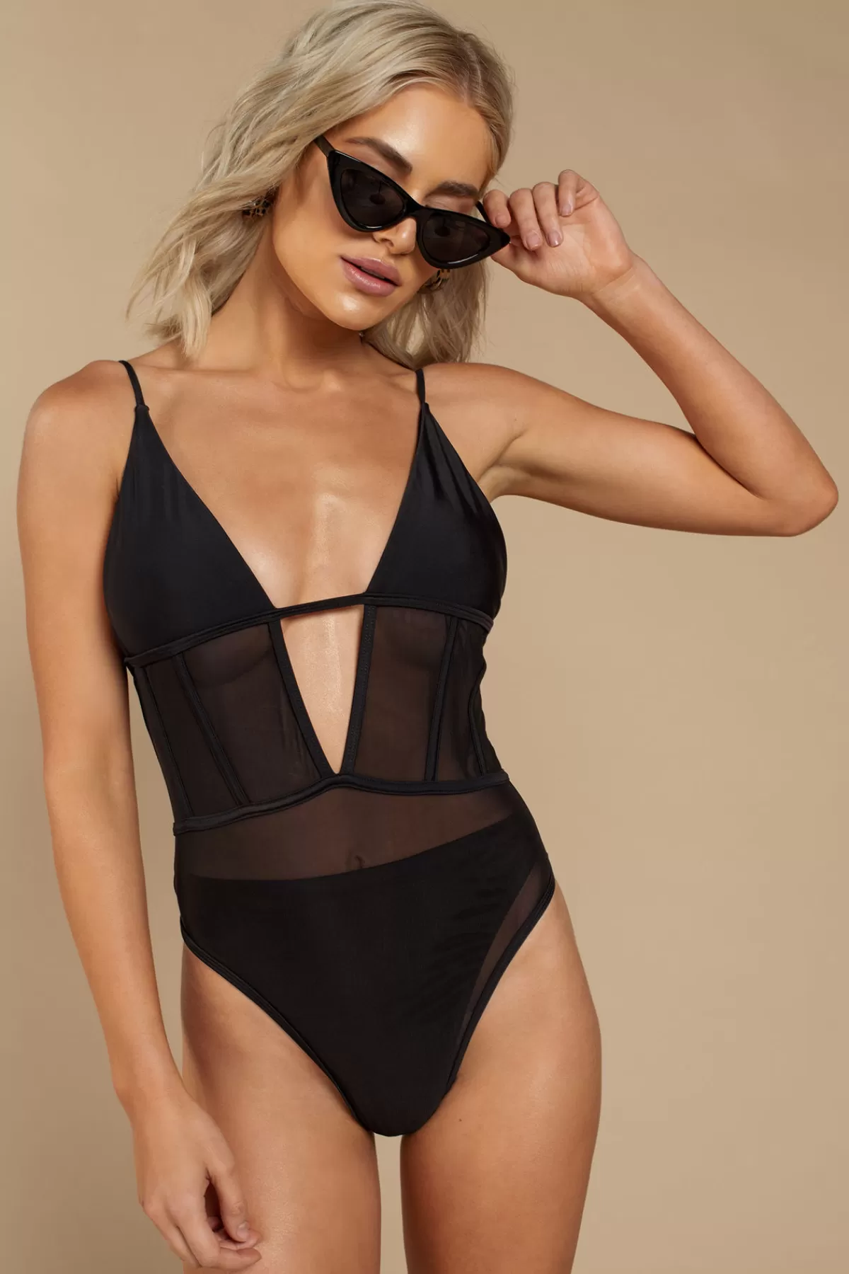 Tobi Mesh Around Corset One Piece Swimsuit - Dark Rose* Beach Vacation Outfits | Resort Wear