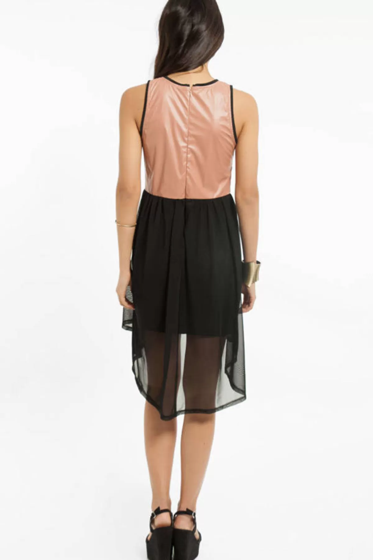 Tobi Mod Racer Two-toned Asymmetrical Mini Dress - * Black Dresses