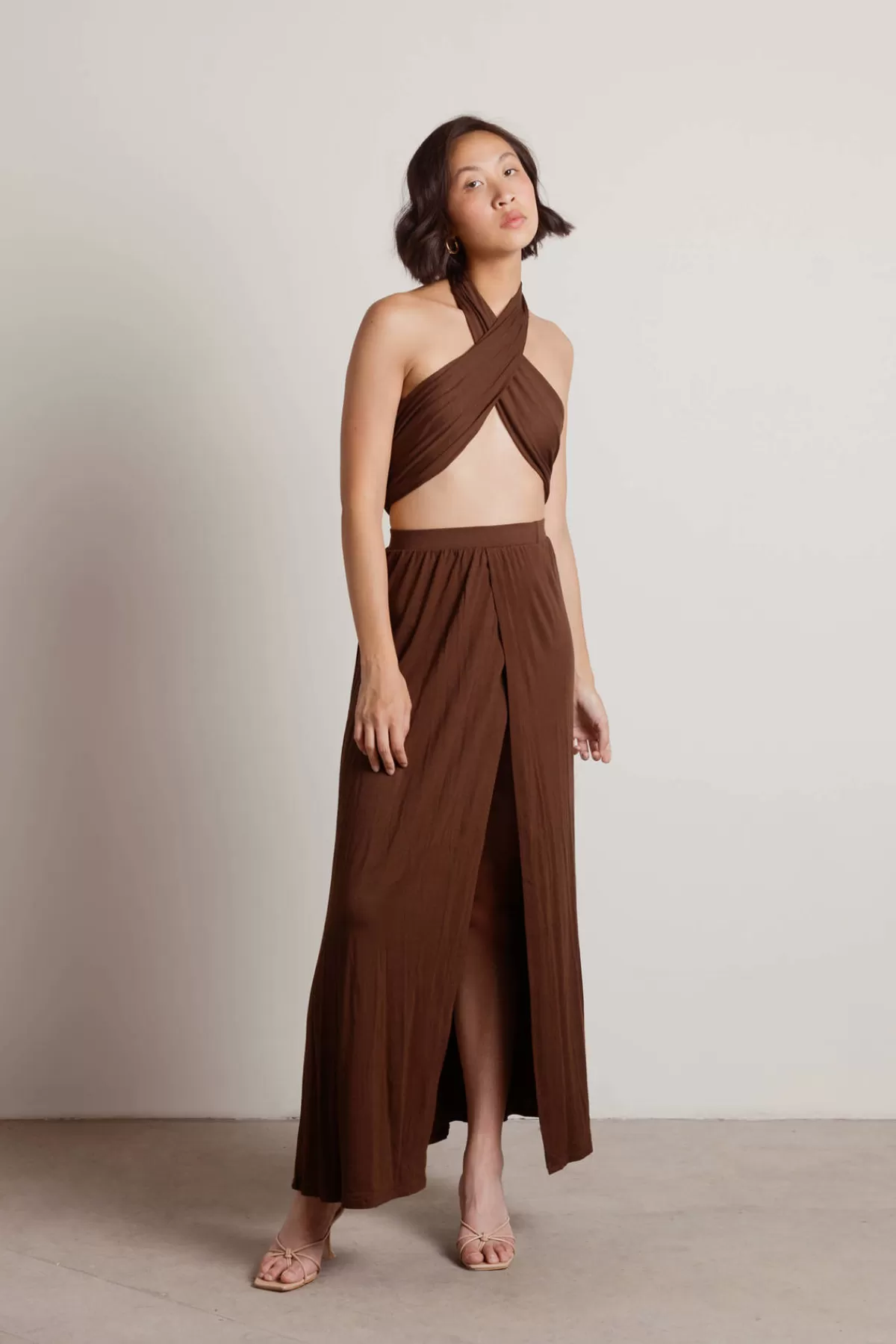 Tobi Naya Cross Halter Top And Slit Maxi Skirt Set - * Beach Vacation Outfits | Skirts