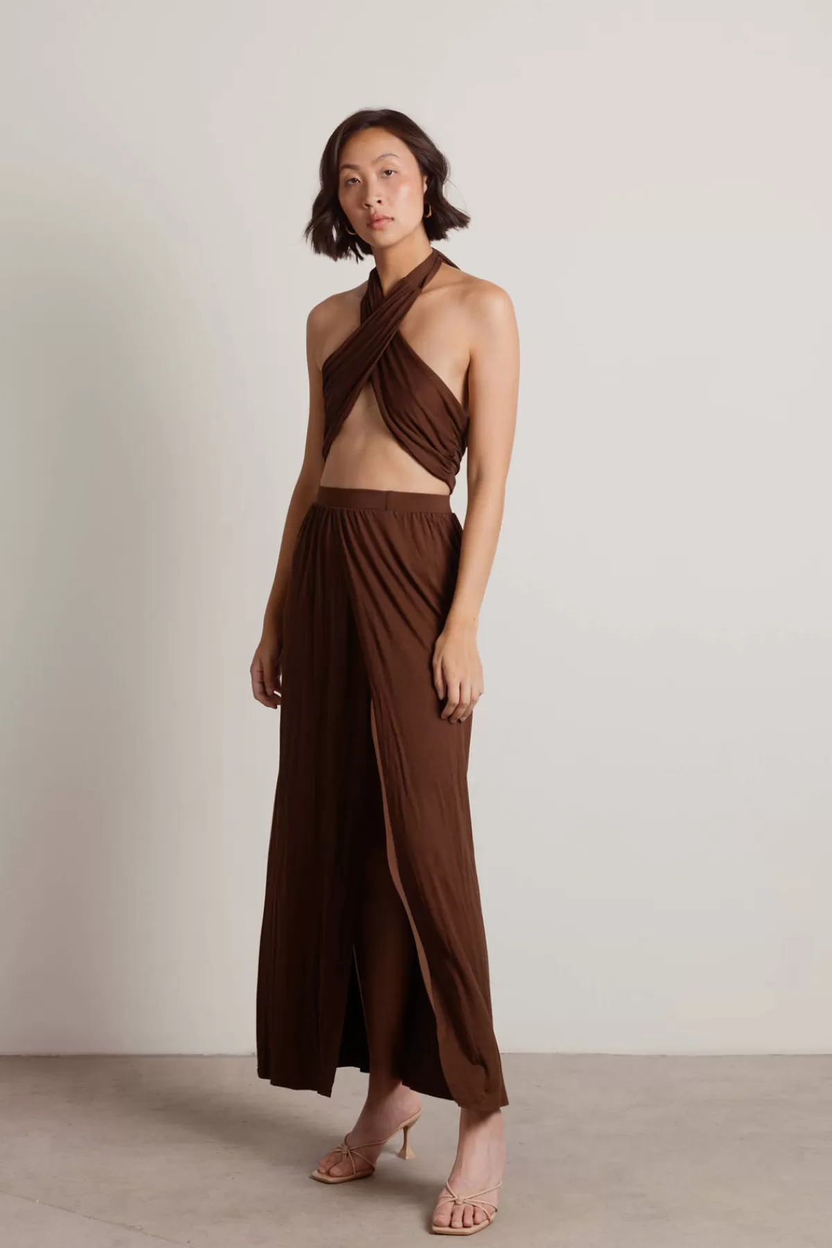 Tobi Naya Cross Halter Top And Slit Maxi Skirt Set - * Beach Vacation Outfits | Skirts