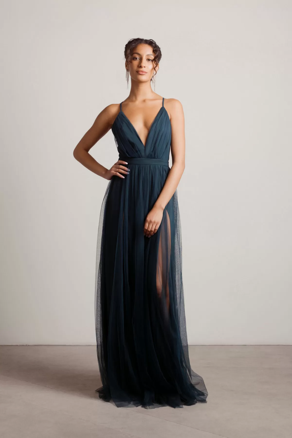 Tobi Night To Remember Chiffon Double High Slit Maxi Dress - Ivory* Chiffon Bridesmaid Dresses | Bridal Shower Dresses