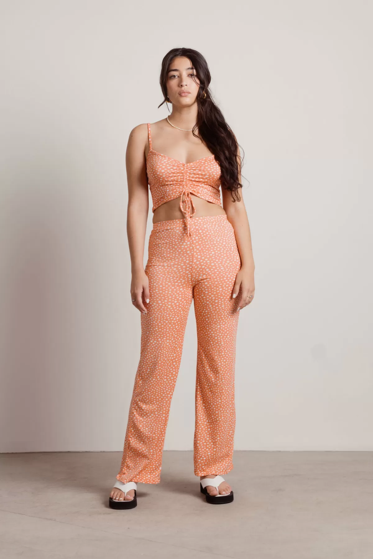 Tobi On My Mind Floral Crop Top And Pants Set - * Pants
