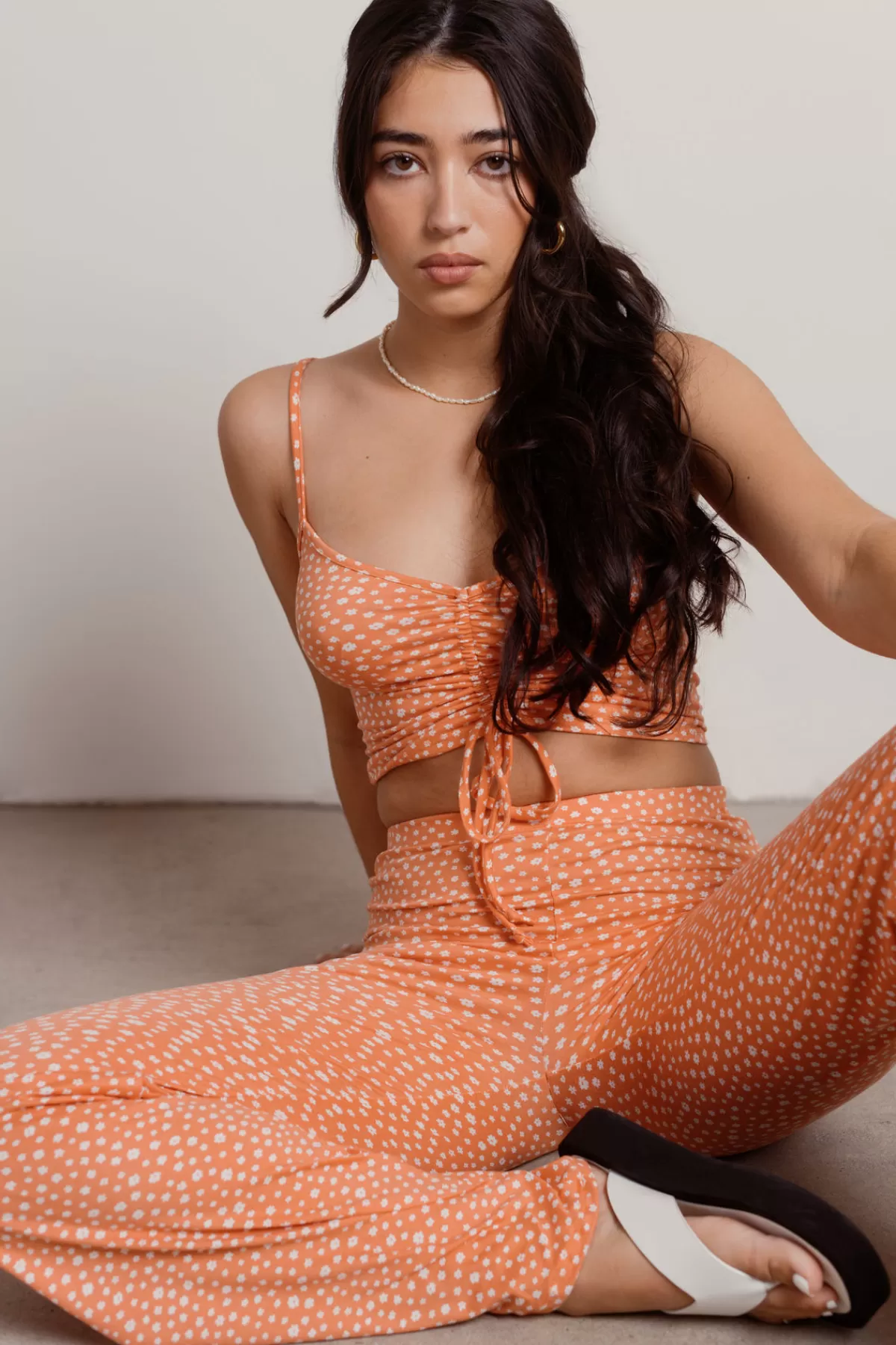 Tobi On My Mind Floral Crop Top And Pants Set - * Pants