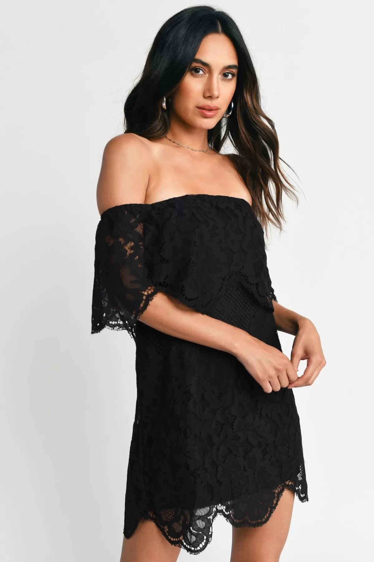 Tobi Play For Keeps Lace Off The Shoulder Mini Dress - * Bachelorette Party Dresses | Summer Wedding Guest Dresses