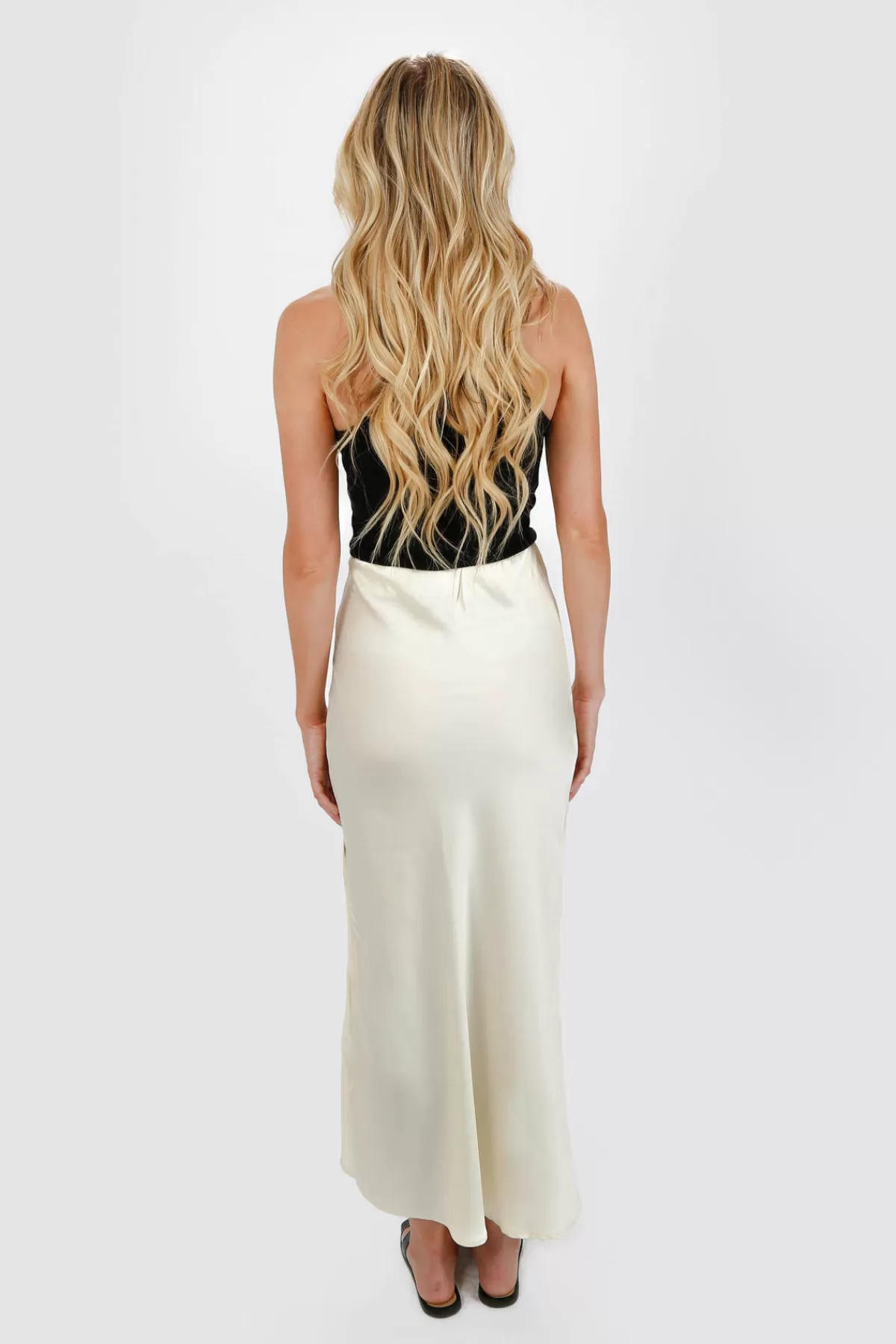 Tobi Roselynn Bias Cut Maxi Skirt With Slit Satin Maxi Skirt - * Skirts