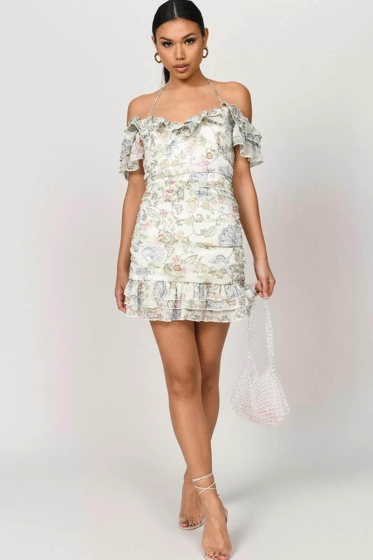 Tobi Rowena Floral Cold Shoulder Mini Dress - * Summer Wedding Guest Dresses | Valentines Day Outfits