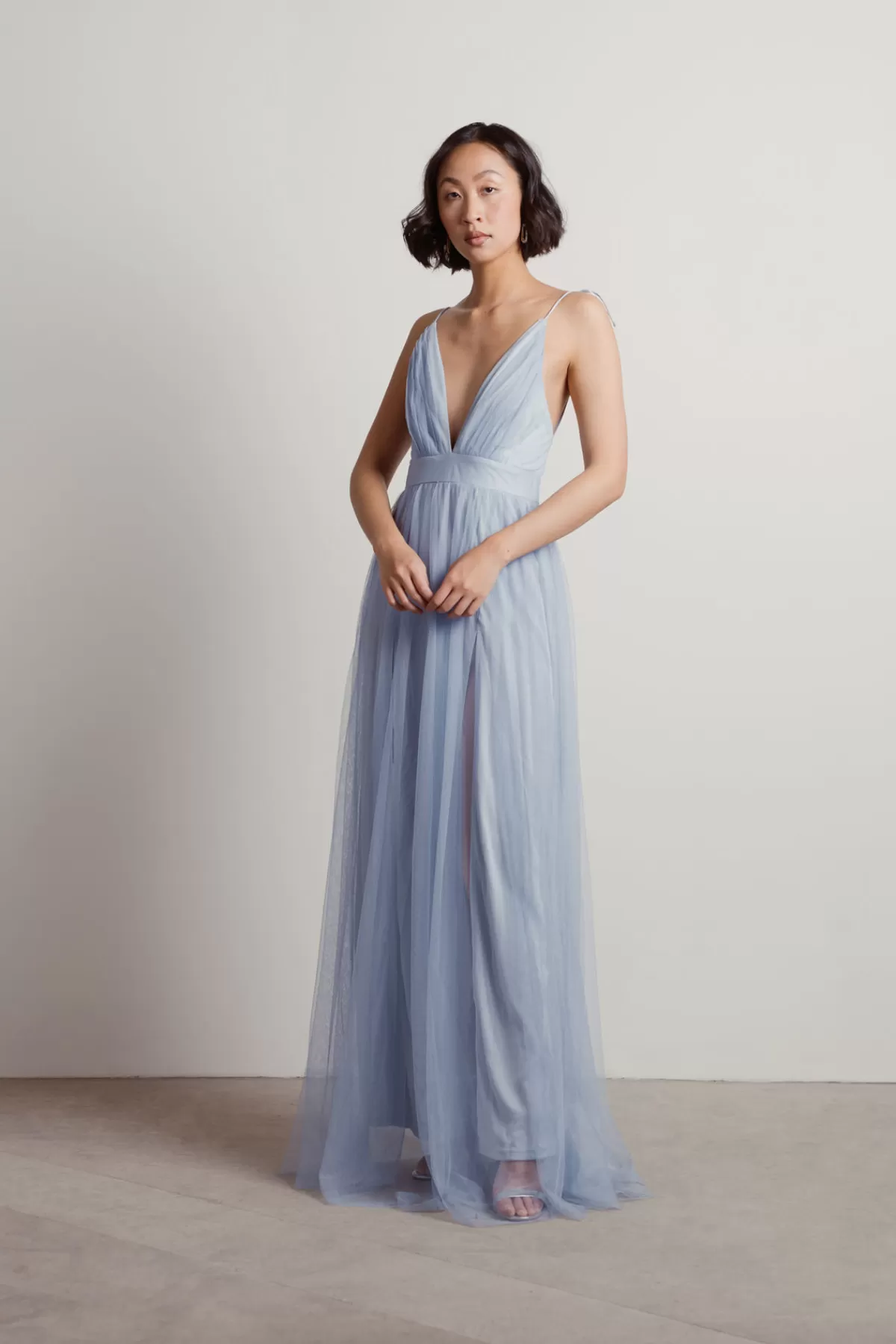 Tobi Slay The Night Deep V Double High Slit Maxi Dress - Burgundy* Chiffon Bridesmaid Dresses | Bridesmaid Dresses