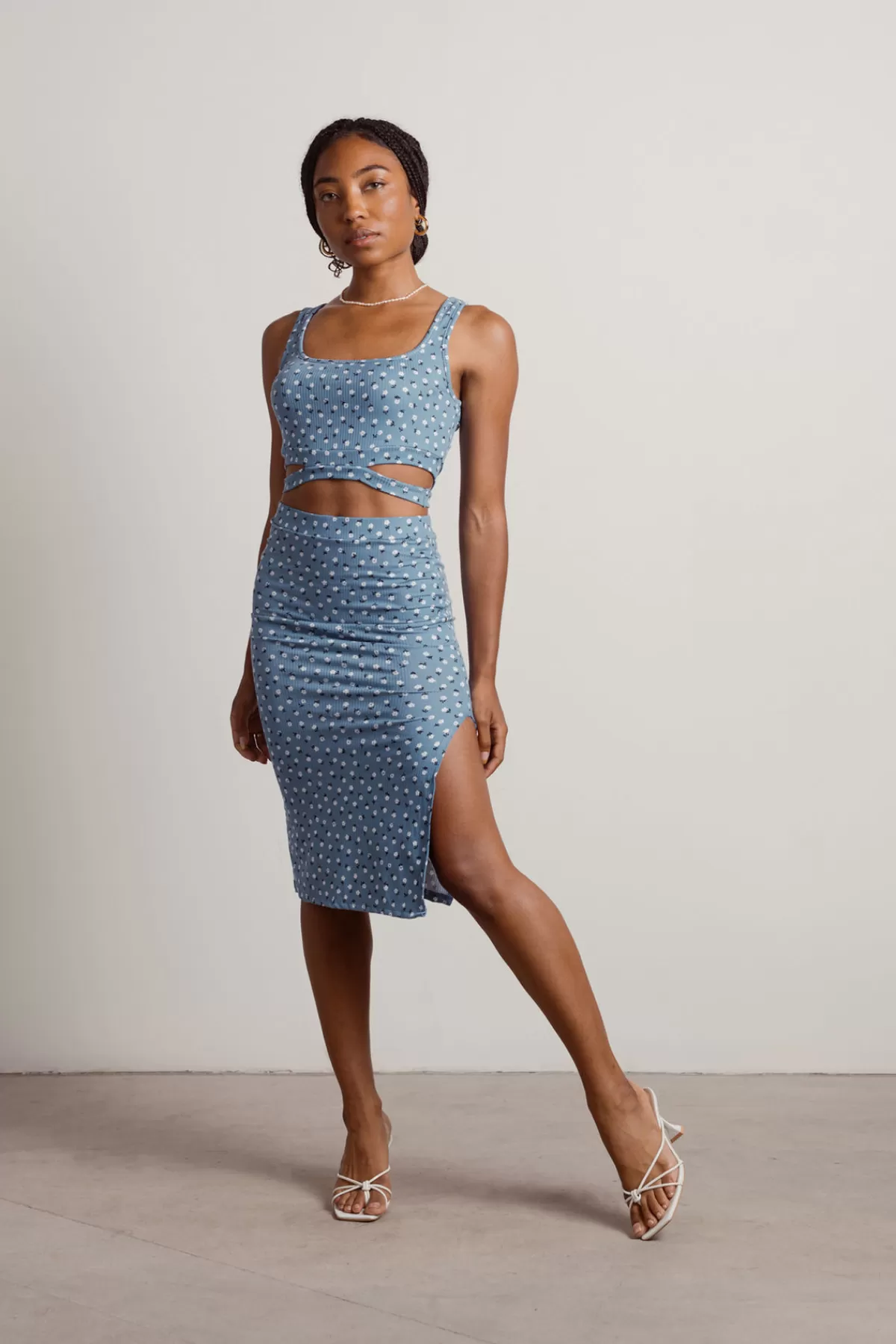 Tobi Spring Things Ribbed Crop Top And Midi Skirt Set - * Resort Wear | Skirts