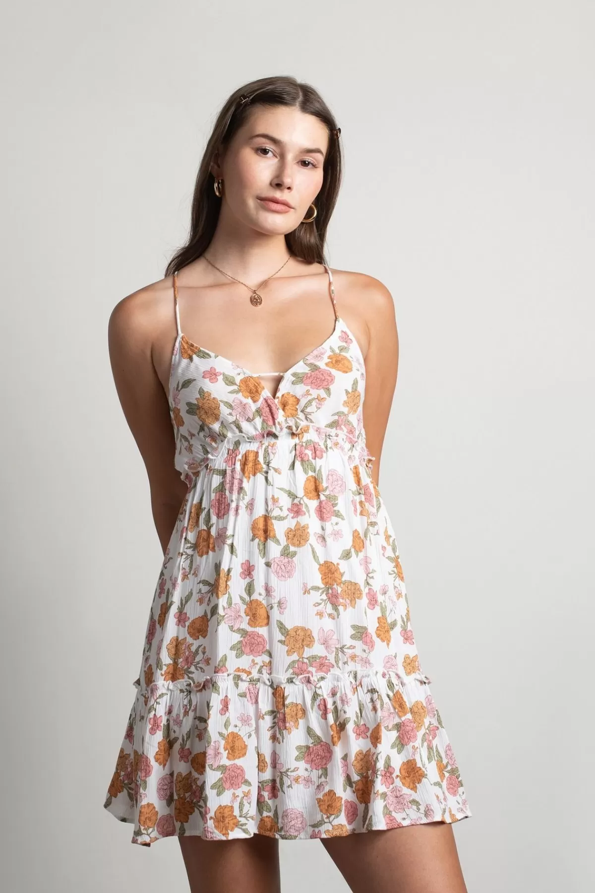 Tobi Summer Daze Floral Cross Back Mini Dress - * Honeymoon Outfits | Bump Friendly Dresses