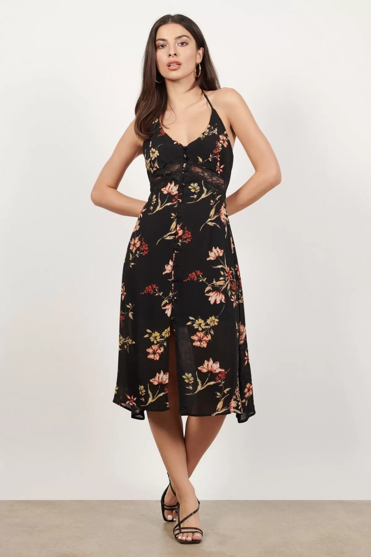 Tobi Take Me Away Floral Lace Waist Midi Dress - * Bump Friendly Dresses | Bridesmaid Dresses