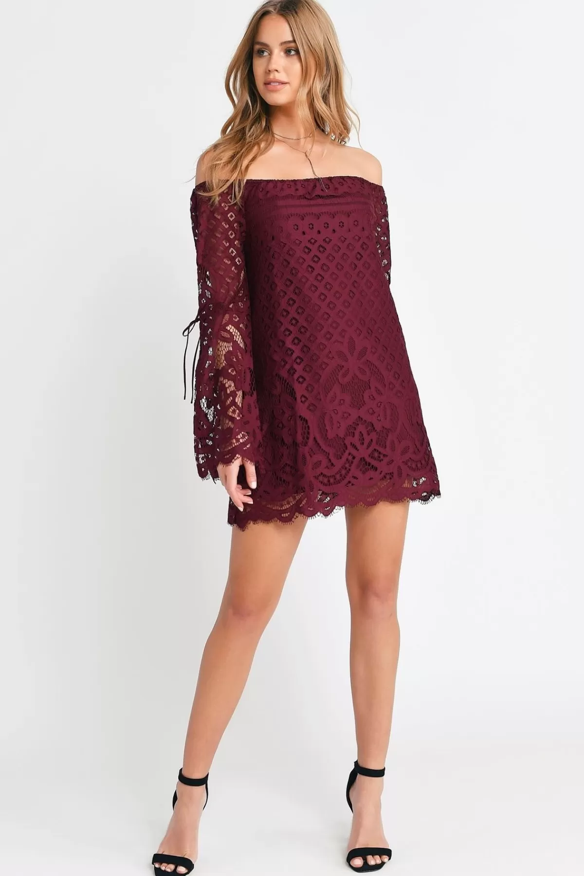 Tobi Take My Hand Off The Shoulder Lace Mini Dress - * Valentines Day Outfits | Halloween Outfits