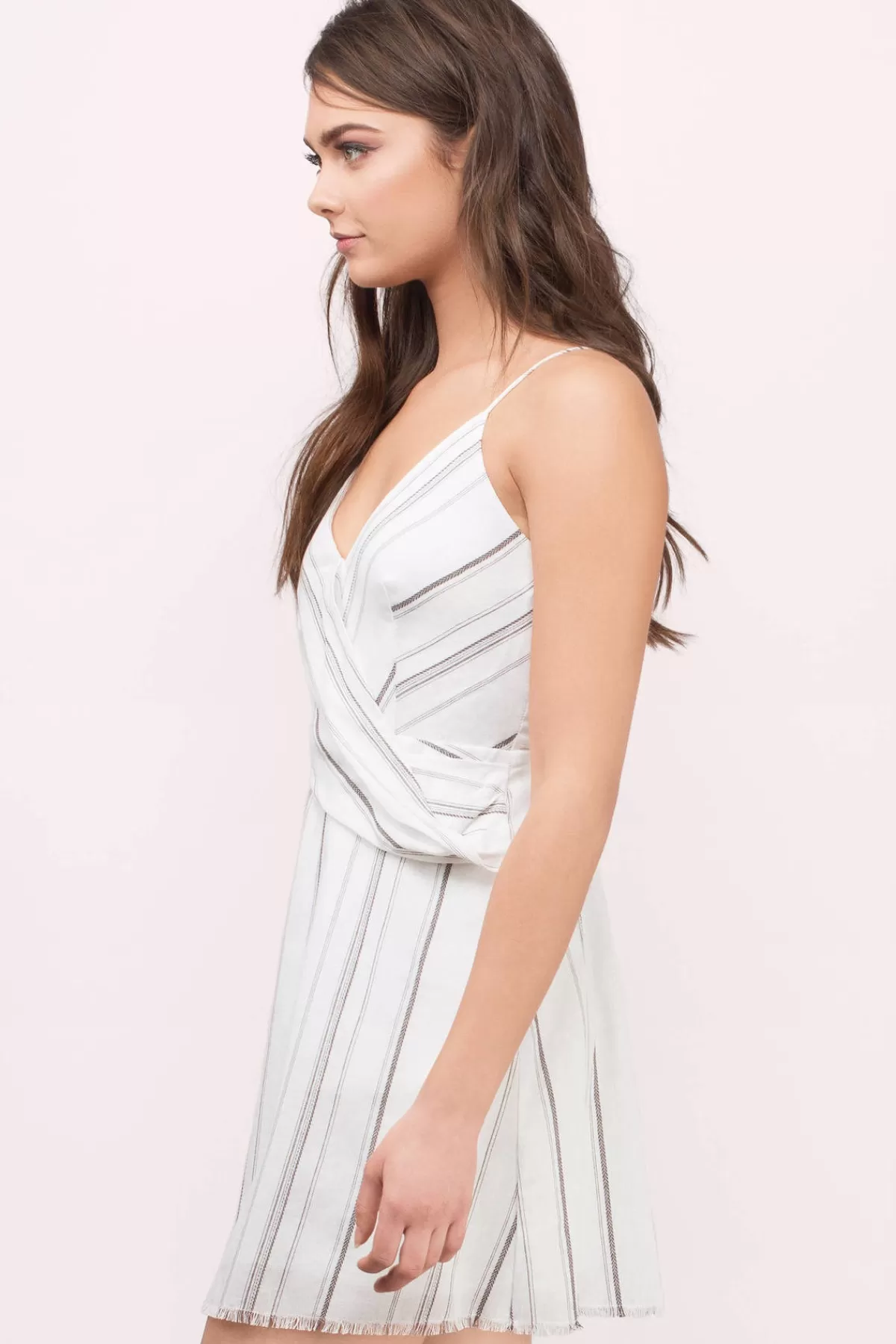 Tobi The Jetset Diaries Raya Stripe Skater Mini Dress - Charcoal Stripe* Graduation Outfits | Casual Dresses