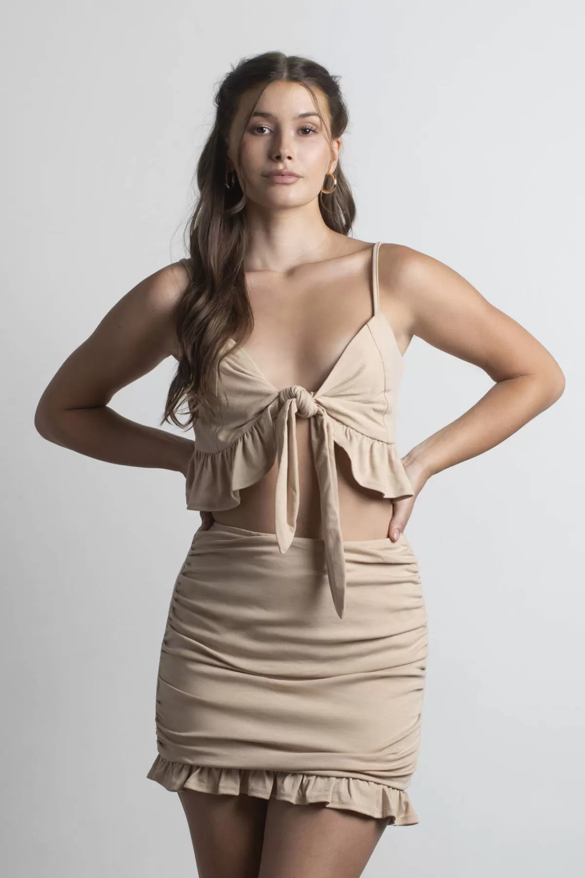 Tobi True Confessions Ruffle Crop Top And Mini Skirt Set - * Honeymoon Outfits | Vacation Shop