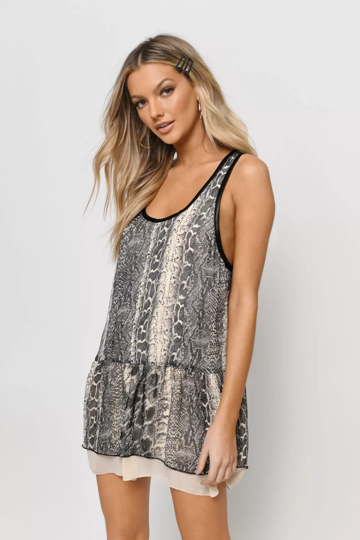 Tobi Turn It Loose Snake Print Open Back Mini Dress - * Bump Friendly Dresses | Vacation Dresses