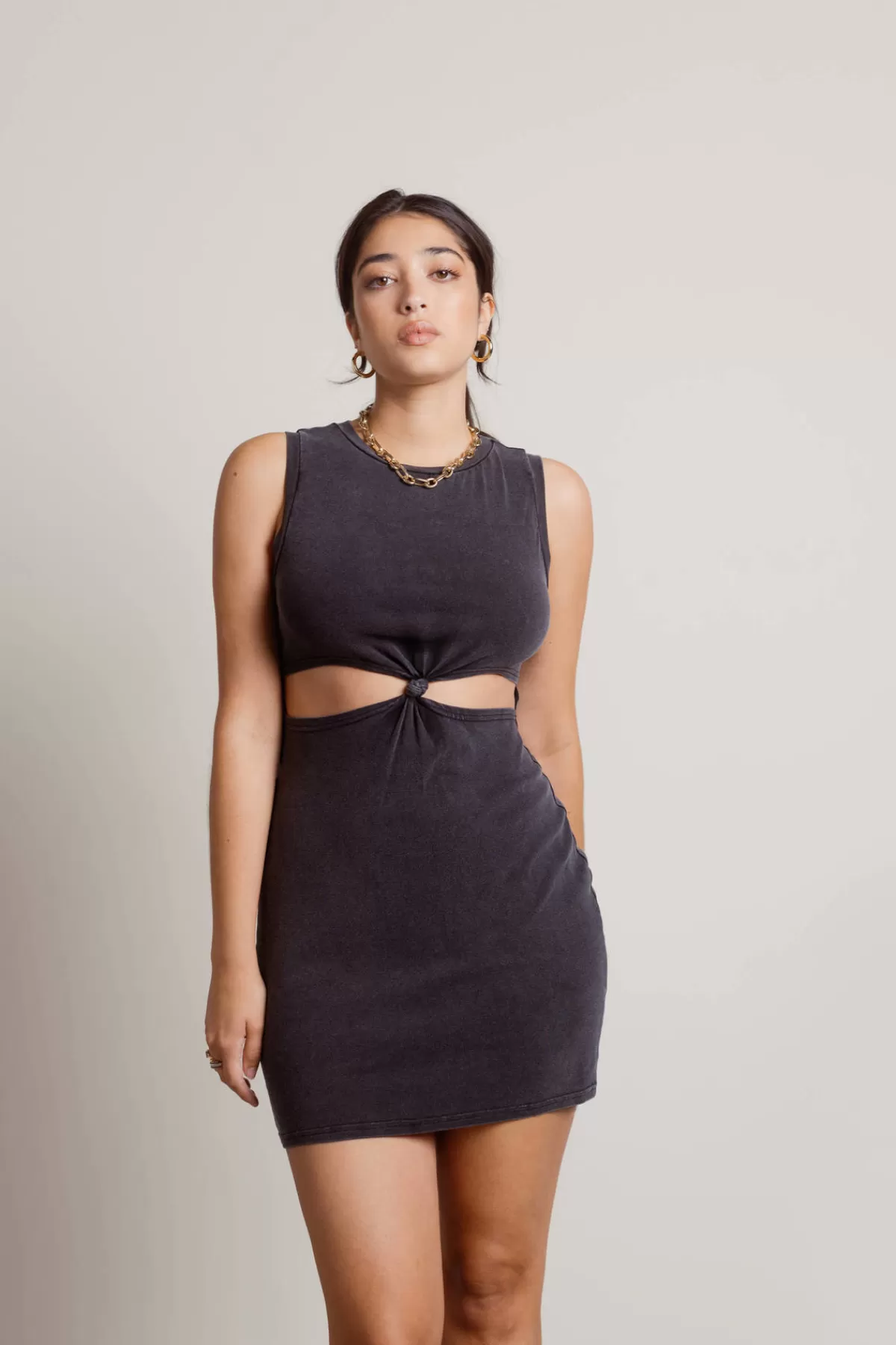 Tobi Underneath It All Front Knot Cutout Mini Dress - * Vacation Shop | Cut Out Dresses