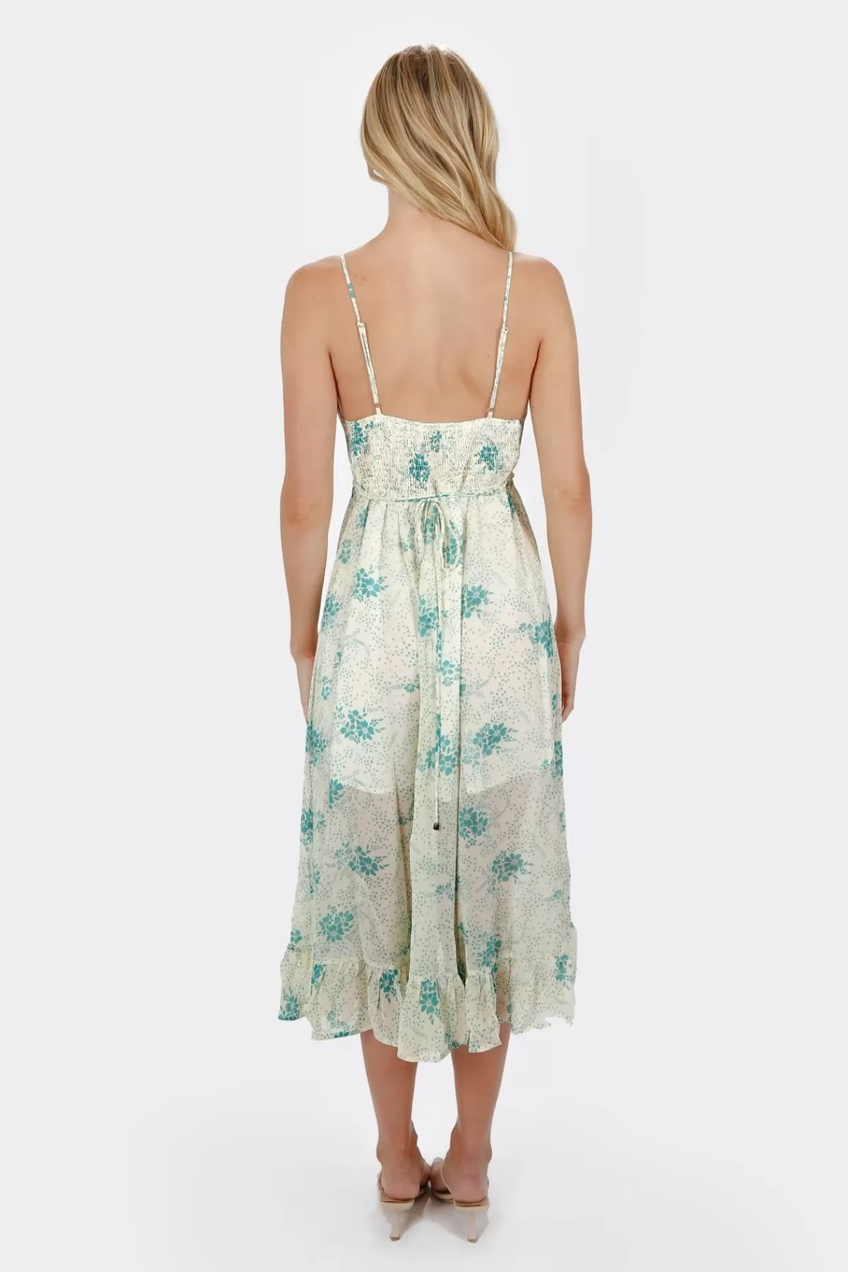 Tobi Zariah Floral Ruffled Hem Midi Dress - * Honeymoon Outfits | Bridesmaid Dresses